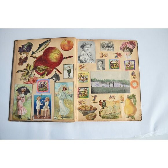 Early 1900s Antique Scrapbook Album 40 Full Pages Victorian - Picture 7 of 16
